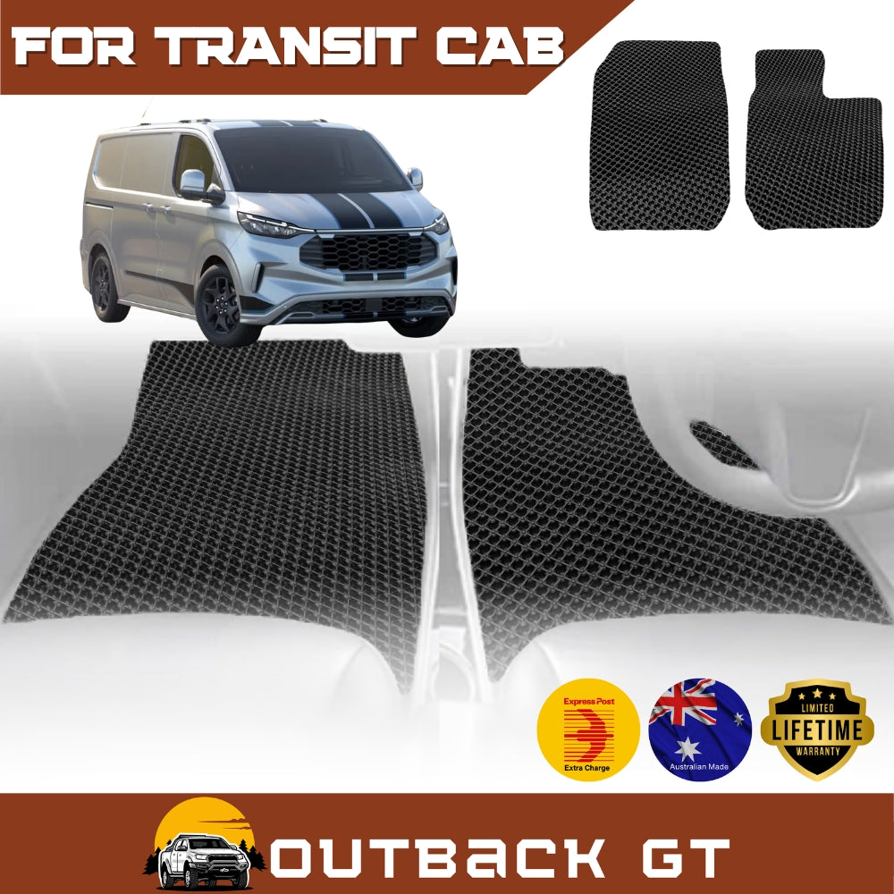 6D Diamond Car Floor Mats for Ford Transit Cab VO2014-Current Front Set | Heavy Duty Carpet Liner