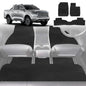 6D Diamond Car Floor Mats for GWM Haval Great Wall Cannon Ute 2019-Current-Full Set-Black-Outback GT