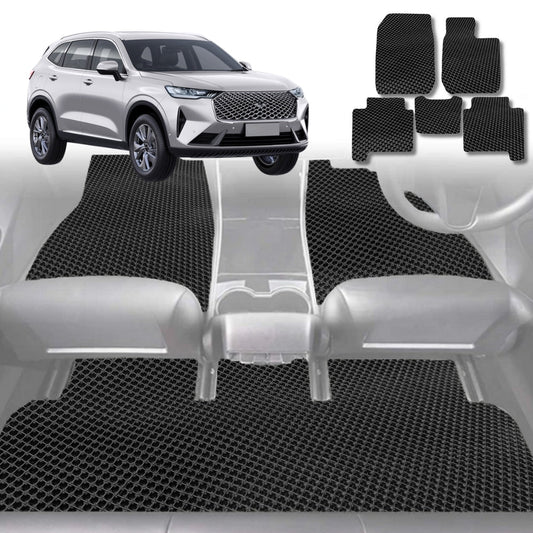 6D Diamond Car Floor Mats for GWM Haval H6 2020-Current-Full Set-Black-Outback GT