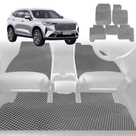 6D Diamond Car Floor Mats for GWM Haval H6 2020-Current-Full Set-Grey-Outback GT