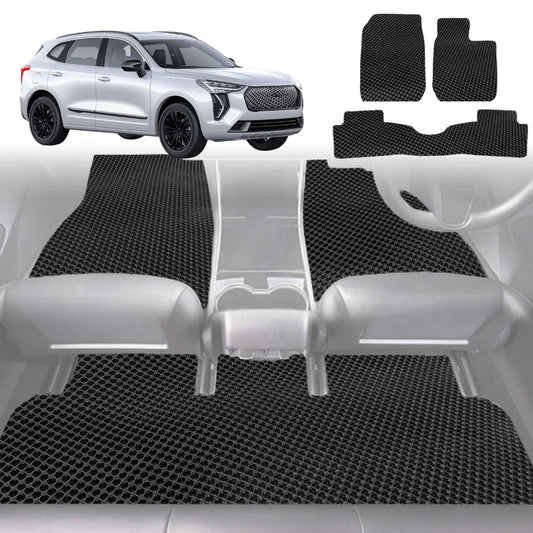 6D Diamond Car Floor Mats for GWM Haval Jolion 2020-Current-Full Set-Black-Outback GT