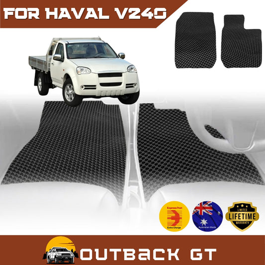 6D Diamond Car Floor Mats for GWM Haval V240 Single Cab (Wingle 5)2010-2016 Front Set | Heavy Duty Carpet Liner