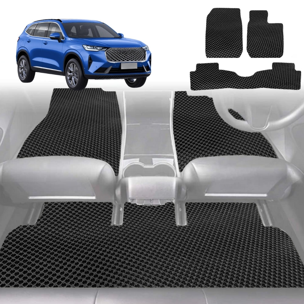6D Diamond Car Floor Mats for Haval H6GT 2021-Current-Full Set-Black-Outback GT