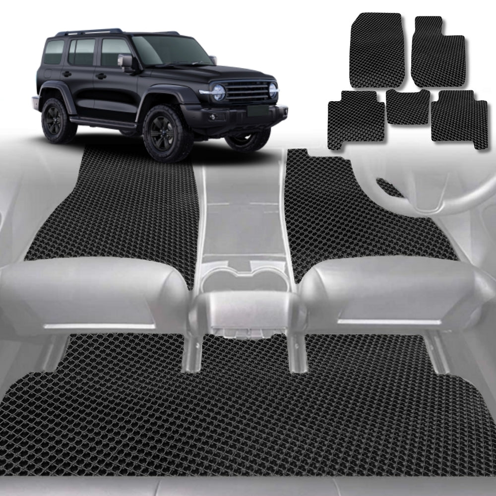 6D Diamond Car Floor Mats for Haval Tank 300 2023-Current-Full Set-Black-Outback GT