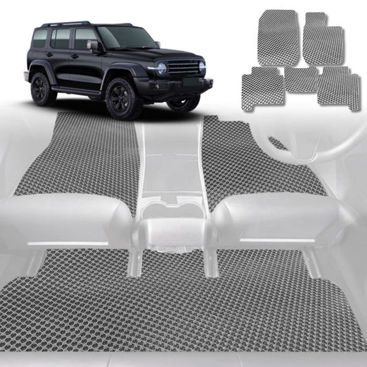 6D Diamond Car Floor Mats for Haval Tank 300 2023-Current-Full Set-Grey-Outback GT