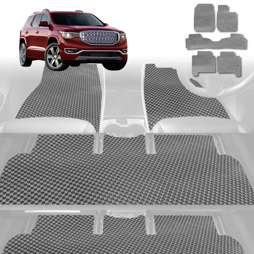 6D Diamond Car Floor Mats for Holden Acadia 2018-2021-Ultimate Set-Grey-Outback GT