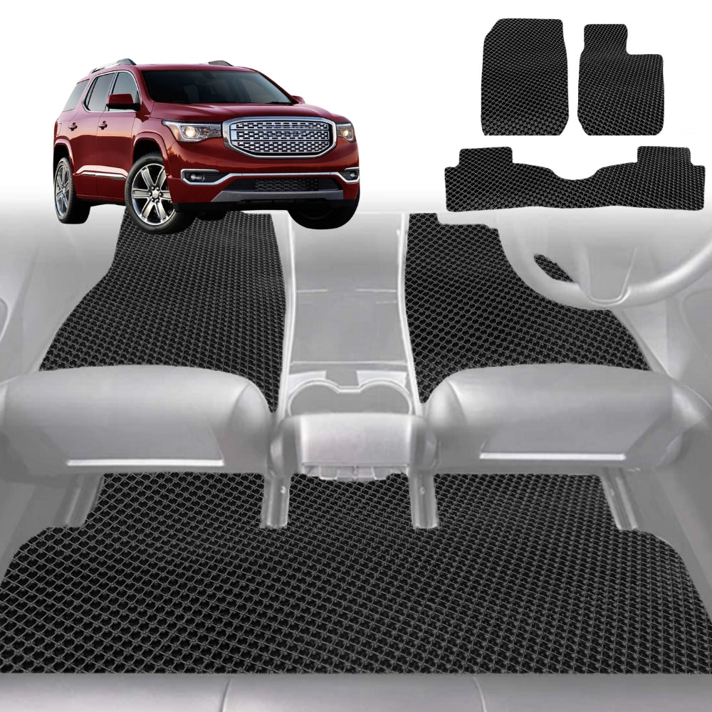 6D Diamond Car Floor Mats for Holden Acadia 2018-2021-Ultimate Set-Black-Outback GT