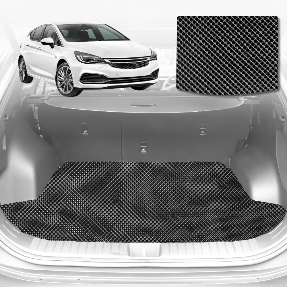 6D Diamond Car Boot Mat for Holden Astra (BL BK)2016-2020-Sedan-Cargo Mat-Black-Outback GT