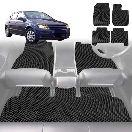 6D Diamond Car Floor Mats for Holden Astra (AH)2004-2009-Full Set-Black-Outback GT
