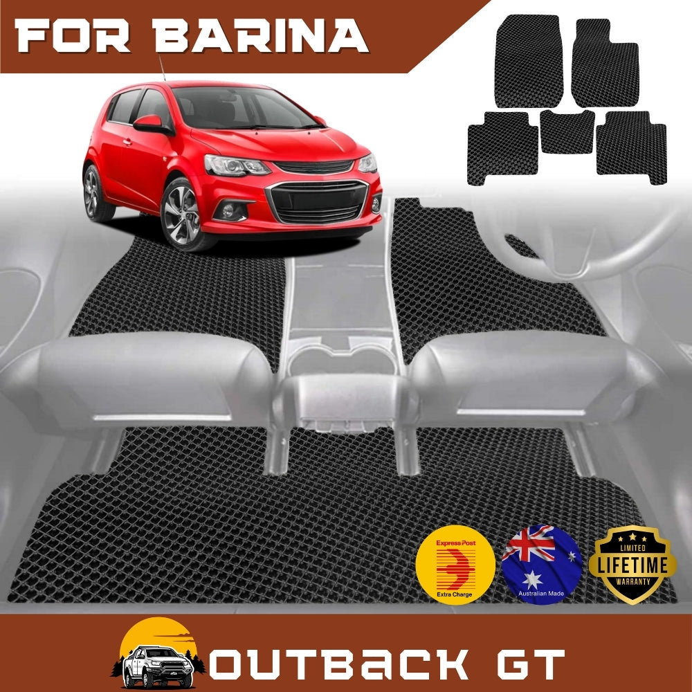 6D Diamond Car Floor Mats for Holden Barina (TM)2011-2018 Full Set | Heavy Duty Carpet Liner