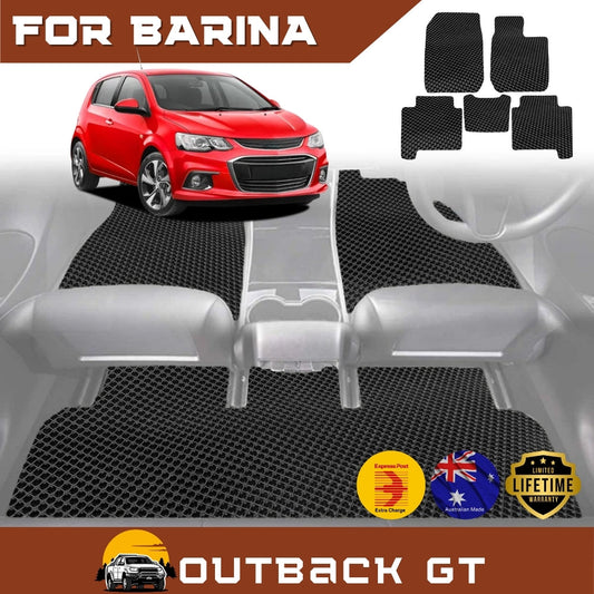 6D Diamond Car Floor Mats for Holden Barina (TM)2011-2018 Full Set | Heavy Duty Carpet Liner