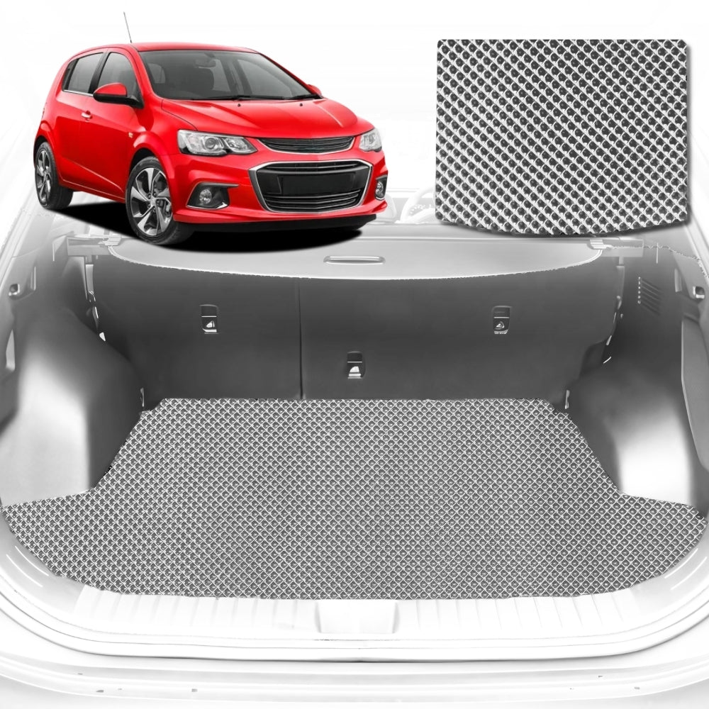 6D Diamond Car Boot Mat for Holden Barina (TM)2011-2018-Hatch-Cargo Mat-Grey-Outback GT