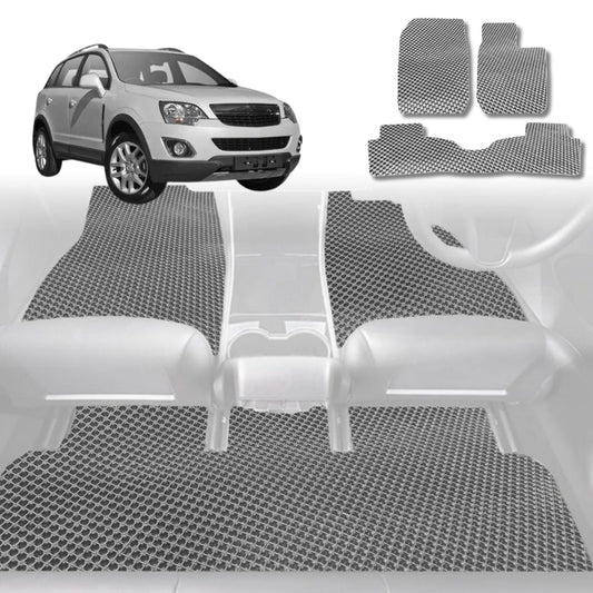 6D Diamond Car Floor Mats for Holden Captiva 5 2006-2015-Full Set-Grey-Outback GT