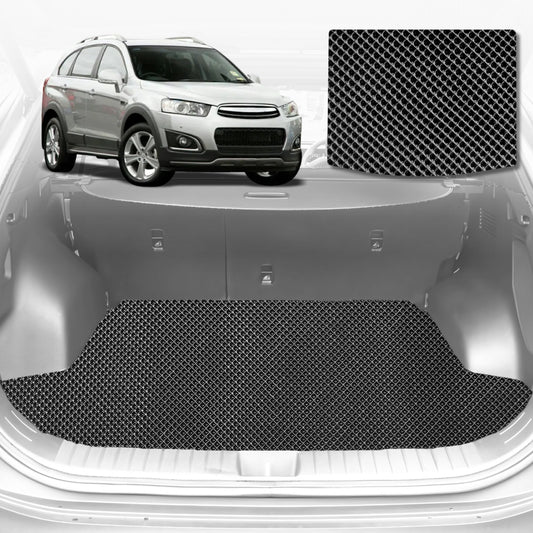 6D Diamond Car Boot Cargo Mat for Holden Captiva 7 2009-2015 (3rd Row seats up/7 seater) | Heavy Duty Carpet Liner