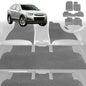 6D Diamond Car Floor Mats for Holden Captiva 7 2009-2015-Ultimate Set-Grey-Outback GT