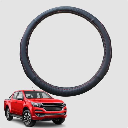 Steering Wheel Cover for Holden Colorado Ute Dual Cab 2012-2016 38CM Leather | Circle