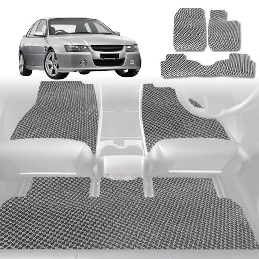 6D Diamond Car Floor Mats for Holden Commodore 1997-2006-Full Set-Grey-Outback GT