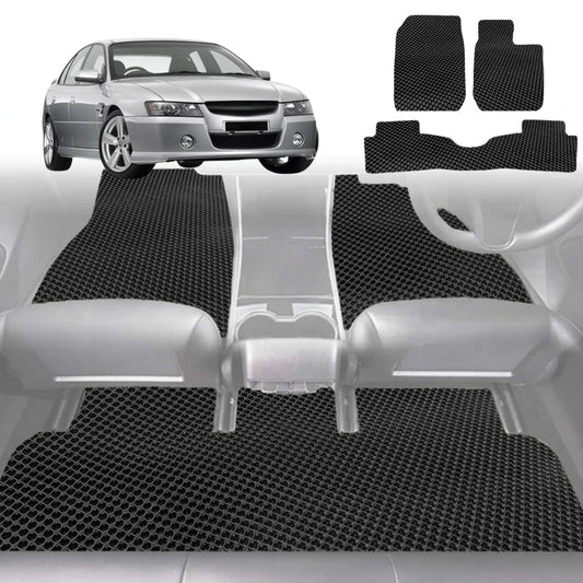 6D Diamond Car Floor Mats for Holden Commodore 1997-2006-Full Set-Black-Outback GT