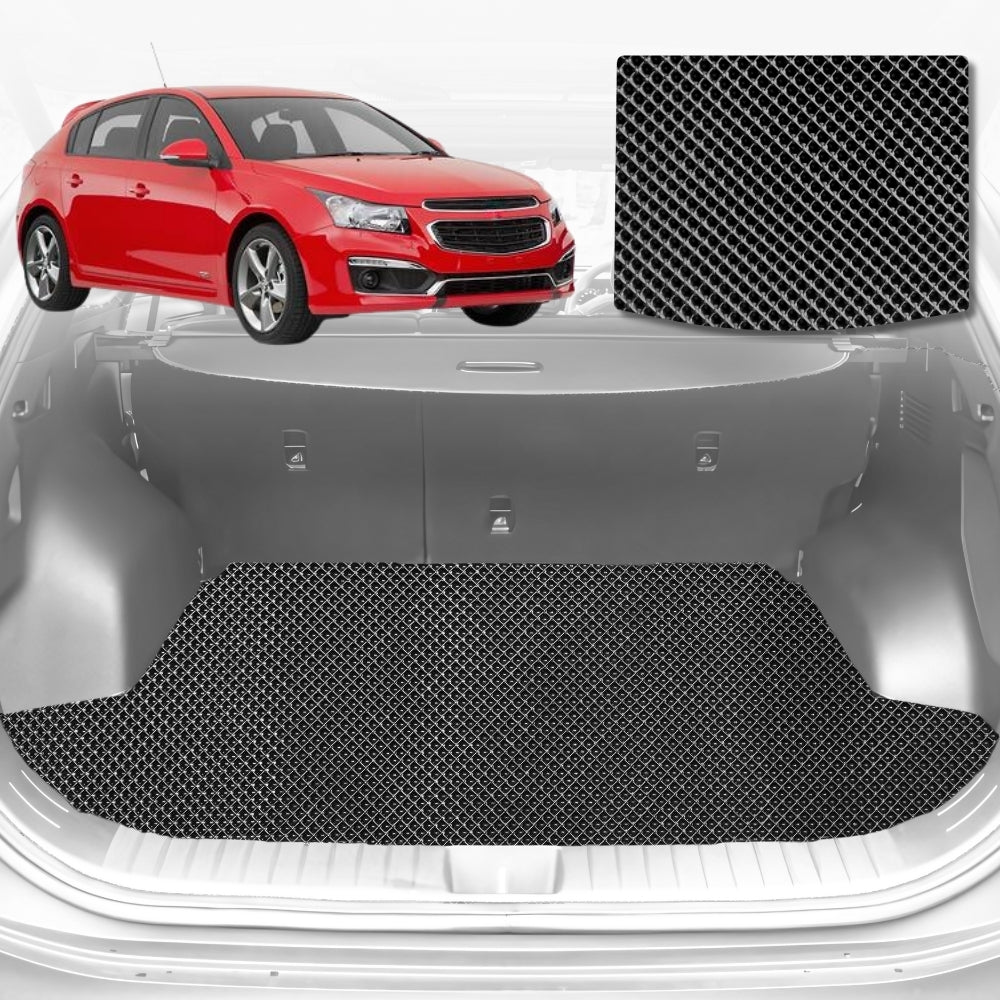 6D Diamond Car Boot Mat for Holden Cruze JH2009-2016-Hatch-Cargo Mat-Black-Outback GT