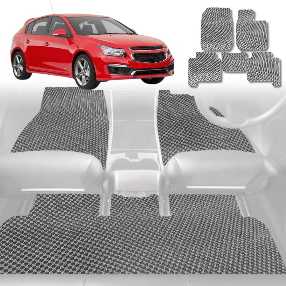 6D Diamond Car Floor Mats for Holden Cruze 2009-2016-Full Set-Grey-Outback GT
