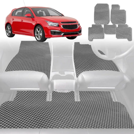 6D Diamond Car Floor Mats for Holden Cruze 2009-2016-Full Set-Grey-Outback GT