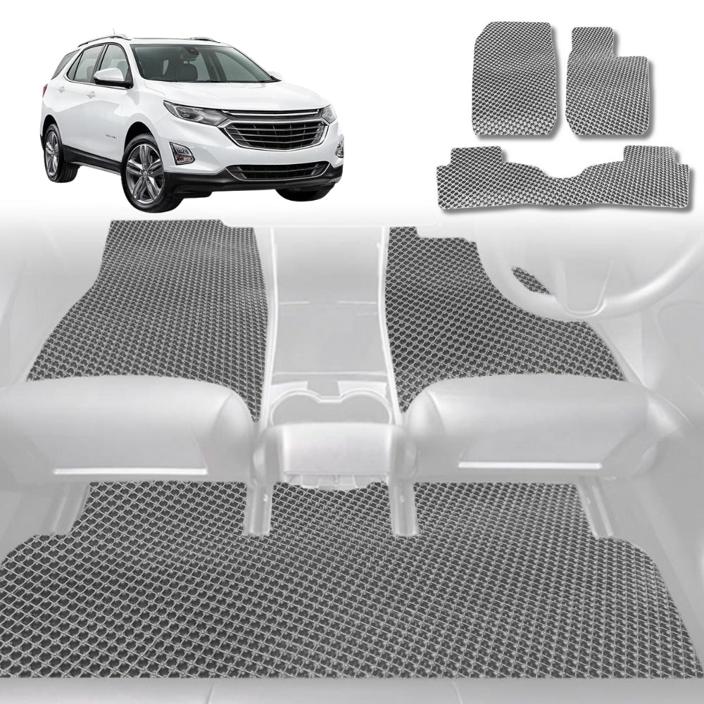 6D Diamond Car Floor Mats for Holden Equinox 2017-2020-Full Set-Grey-Outback GT