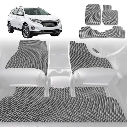 6D Diamond Car Floor Mats for Holden Equinox 2017-2020-Full Set-Grey-Outback GT