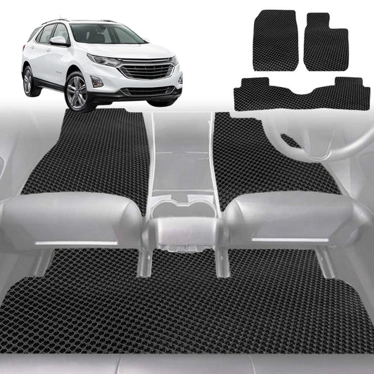 6D Diamond Car Floor Mats for Holden Equinox 2017-2020-Full Set-Black-Outback GT
