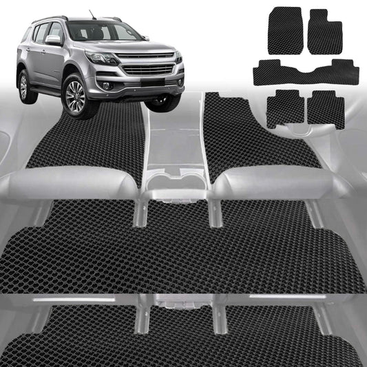 6D Diamond Car Floor Mats for Holden Trailblazer 2016-2020-Ultimate Set-Black-Outback GT