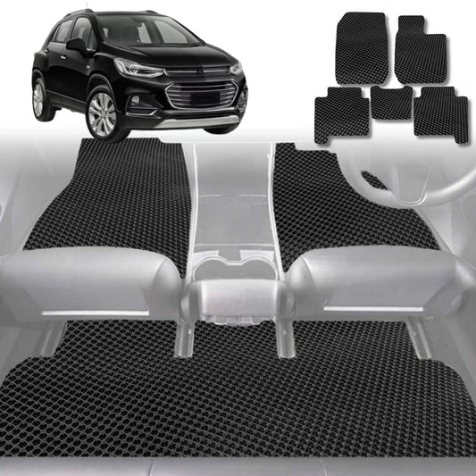 6D Diamond Car Floor Mats for Holden Trax 2013-2020-Full Set-Black-Outback GT