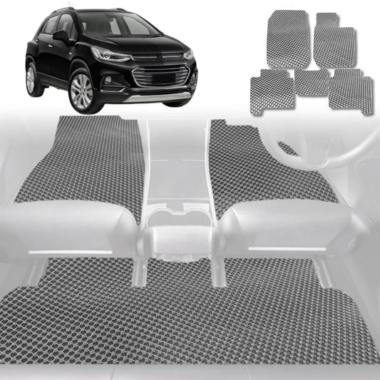 6D Diamond Car Floor Mats for Holden Trax 2013-2020-Full Set-Grey-Outback GT