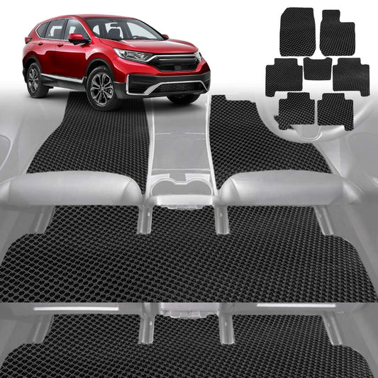 6D Diamond Car Floor Mats for Honda CR-V 2023-Current-Ultimate Set-Black-Outback GT