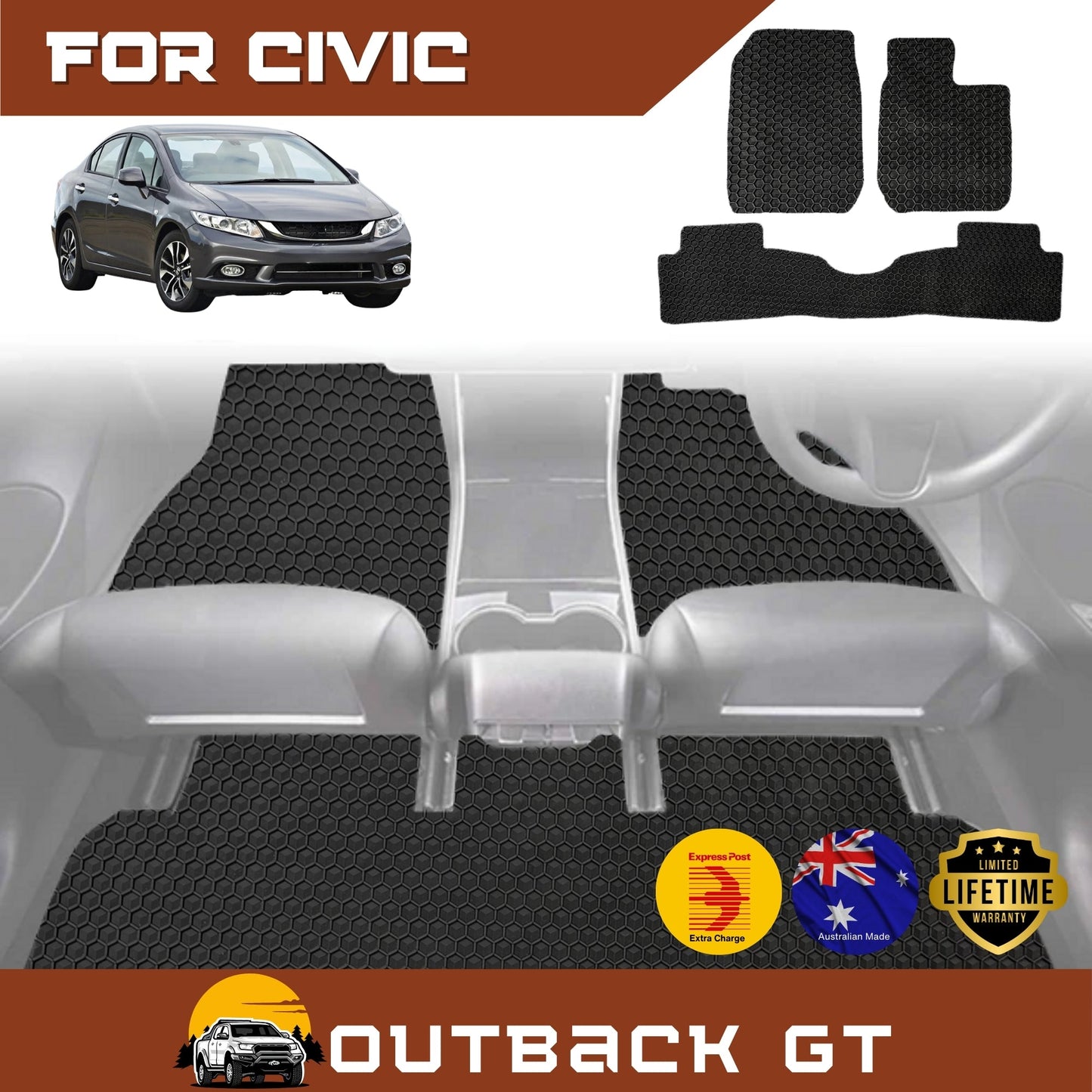 for Honda Civic 2012-2016 9th Gen Sedan