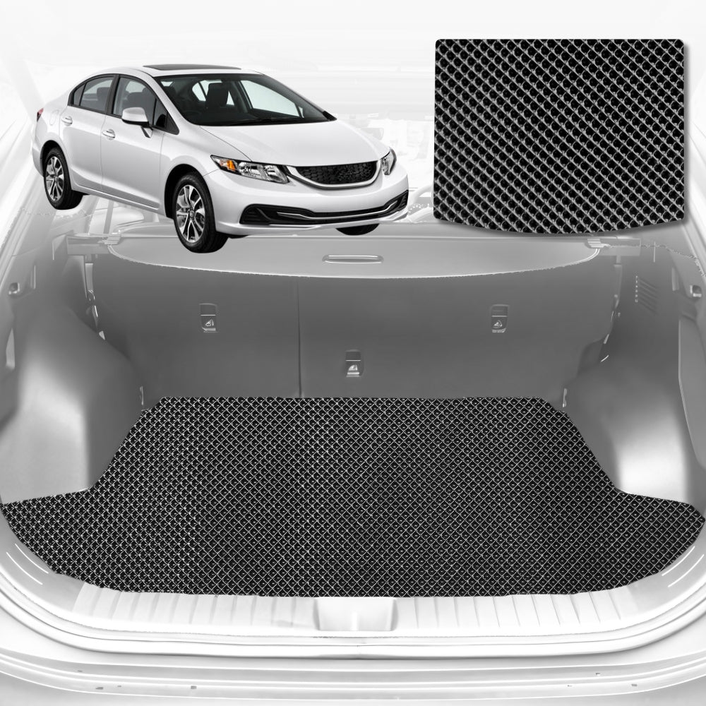 6D Diamond Car Boot Mat for Honda Civic (Hatch, 9th Gen)2012-2016 Hatch | Heavy Duty Carpet Liner