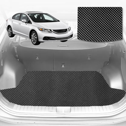 6D Diamond Car Boot Mat for Honda Civic (Hatch, 9th Gen)2012-2016 Hatch | Heavy Duty Carpet Liner