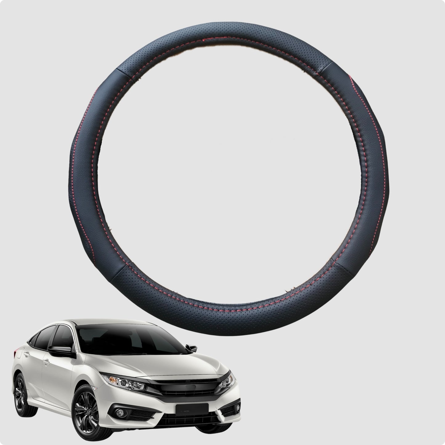 Steering Wheel Cover for Honda Civic 2016-2021 38CM Leather | Circle