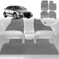 6D Diamond Car Floor Mats for Honda Civic 2012-2016 9th Gen Hatch-Full Set-Grey-Outback GT