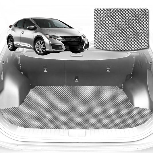6D Diamond Car Boot Mat for Honda Civic (Hatch, 9th Gen)2012-2016-Sedan-Cargo Mat-Grey-Outback GT