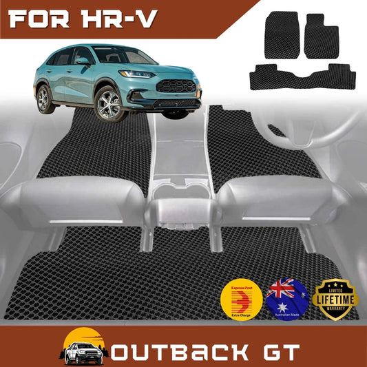 6D Diamond Car Floor Mats for Honda HR-V (RV)2022-Current Full Set | Heavy Duty Carpet Liner