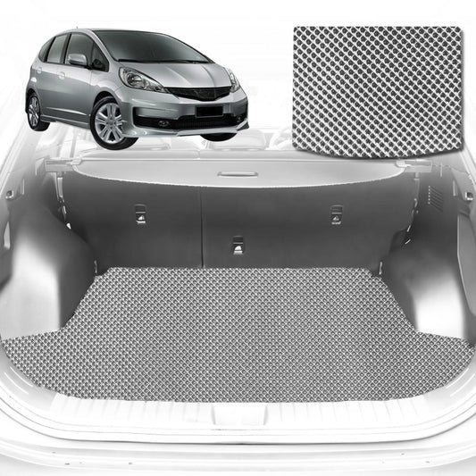 6D Diamond Car Boot Mat for Honda Jazz (FIT GE/GG)2008-2014-Sedan-Cargo Mat-Grey-Outback GT