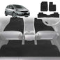 6D Diamond Car Floor Mats for Honda Jazz 2008-2014-Full Set-Black-Outback GT