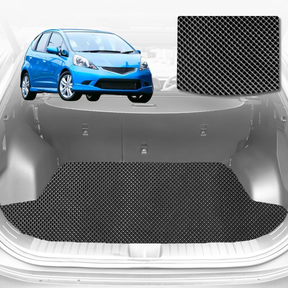 6D Diamond Car Boot Mat for Honda Jazz (FIT GE/GG)2008-2014 Hatch | Heavy Duty Carpet Liner