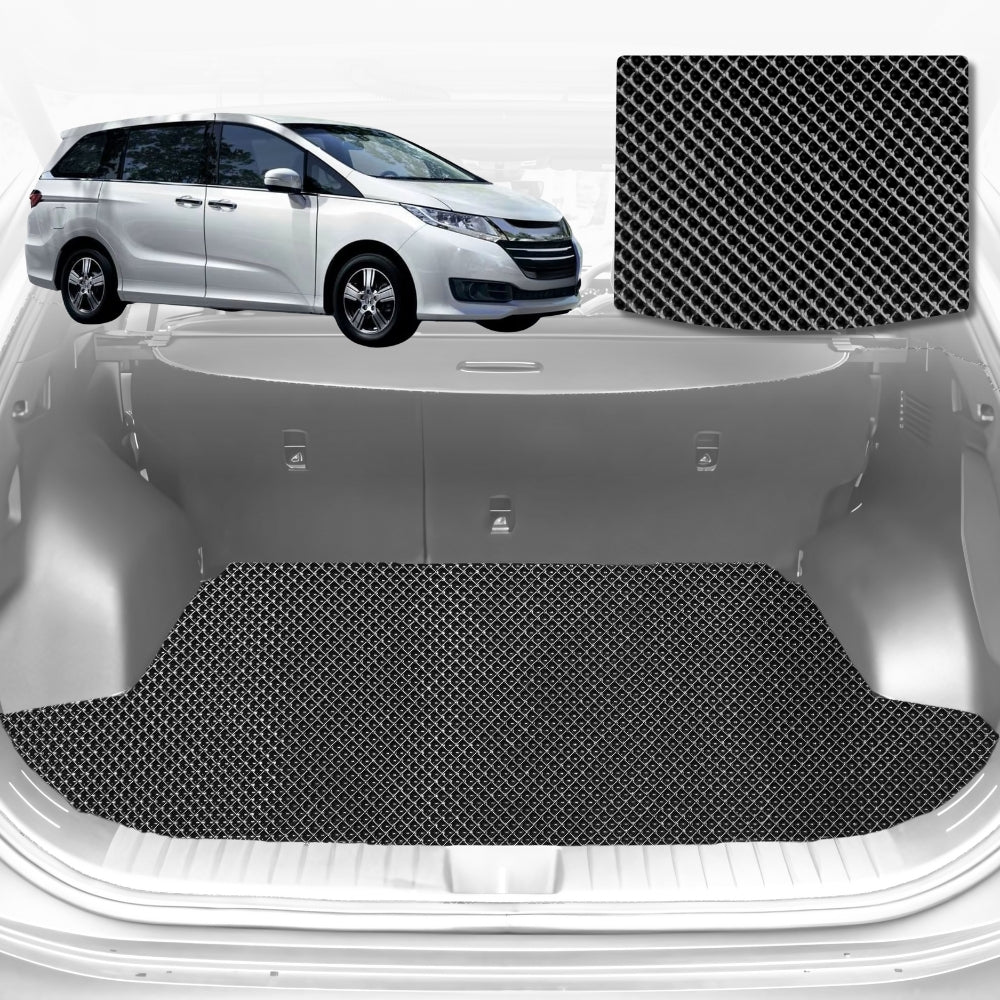 6D Diamond Car Boot Mat for Honda Odyssey Standard 8 Seater2014-2020-Cargo Mat-Black-Outback GT
