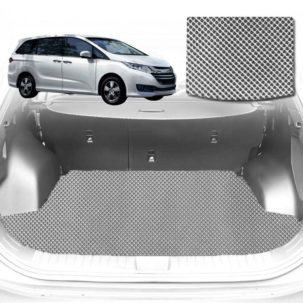 6D Diamond Car Boot Mat for Honda Odyssey Standard 8 Seater2014-2020-Cargo Mat-Grey-Outback GT