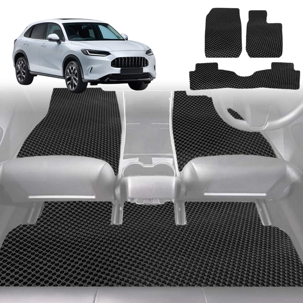 6D Diamond Car Floor Mats for Honda ZR-V 2023-Current-Full Set-Black-Outback GT