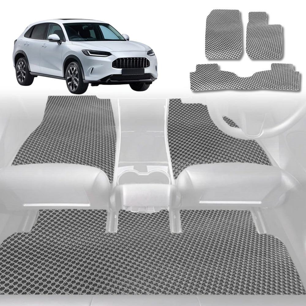 6D Diamond Car Floor Mats for Honda ZR-V 2023-Current-Full Set-Grey-Outback GT