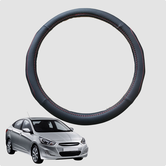 Steering Wheel Cover for Hyundai Accent 2011-2018 38CM Leather | Circle