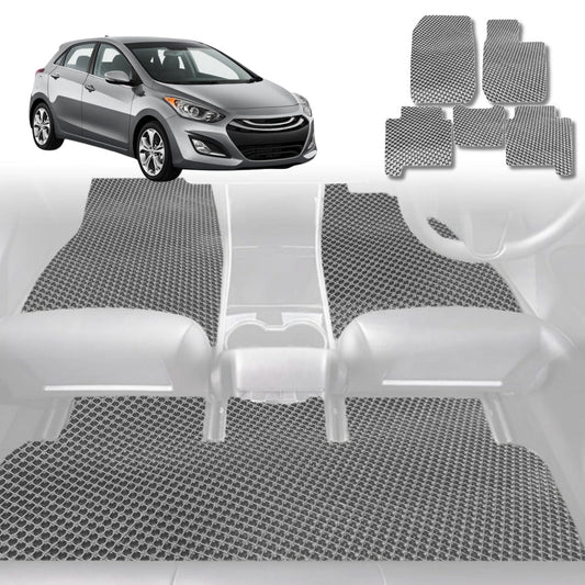 6D Diamond Car Floor Mats for Hyundai Elantra 2011-2015-Full Set-Grey-Outback GT
