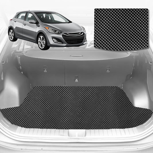 6D Diamond Car Boot Mat for Hyundai Elantra 2011-2015-Cargo Mat-Black-Outback GT