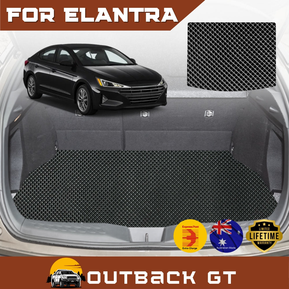 6D Diamond Car Boot Mat for Hyundai Elantra AD2016-2020 Sedan | Heavy Duty Carpet Liner